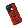 Oppo A15 Kılıf Pars Lens Yüzüklü Silikon - Kırmızı