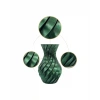 Parlak Yeşil Spiral 3d Baskı Vazo Şık Modern Dekoratif Obje