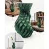 Parlak Yeşil Spiral 3d Baskı Vazo Şık Modern Dekoratif Obje