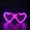 Pembe Led Işıklı Kalp Gözlük – 3 Modlu