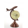 Pirinç Uçak Tasarımlı Dünya Küre 6974