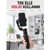 Profesyonel Aı Gimbal Selfie Stick Yüz Takipli Telefon Sabitleyici Bluetooth Kumandalı Katlanabilir Tripod