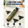 Profesyonel Saç Ve Sakal Tıraş Makinesi 1500 Mah Bataryalı 1 2 3 Mm Taraklı