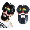 Rasta Peruklu Rasta Sakallı Bob Marley Bıyıklı Parti Gözlüğü 27x18 Cm