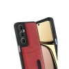 Realme C65 Sara Kartvizitli Deri Kılıf - Kırmızı