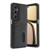 Realme C65 Sara Kartvizitli Deri Kılıf - Siyah
