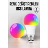 Renk Değiştirebilen Rgb Işıklı Led Ampul A+enerji 10 Watt Led Işık