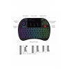 Rgb Işıklı Mini Kablosuz Klavye Touchpad Combo, Bluetooth Ve 2.4g Smart Tv Kumandası