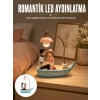 Romantik Sandal Üzerinde Çift Figürü Led Gece Lambası Masa Dekoru Yeni Nesil