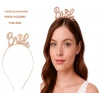 Rose Gold Renkli Taşlı “bride” Gelin Tacı – El Yazısı Yazı Tipiyle