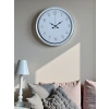 Sade Tasarım Beyaz 40 Cm Metal Standart Duvar Saati
