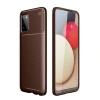 Samsung Galaxy A02s Kılıf Auto Focus Karbon Kapak - Kahverengi