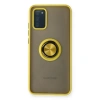 Samsung Galaxy A02s Kılıf Montreal Yüzüklü Silikon Kapak - Sarı