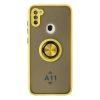 Samsung Galaxy A11 Kılıf Montreal Yüzüklü Silikon Kapak - Sarı