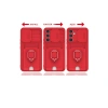 Samsung Galaxy A14 4g Kılıf Zuma Kartvizitli Yüzüklü Silikon - Kırmızı