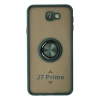 Samsung Galaxy J7 Prime Kılıf Montreal Yüzüklü Silikon Kapak - Yeşil