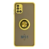 Samsung Galaxy M51 Kılıf Montreal Yüzüklü Silikon Kapak - Sarı