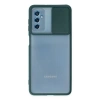 Samsung Galaxy M52 5g Kılıf Palm Buzlu Kamera Sürgülü Silikon - Yeşil