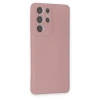 Samsung Galaxy S21 Ultra Kılıf Nano İçi Kadife Silikon - Pudra