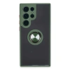 Samsung Galaxy S23 Ultra Kılıf Montreal Yüzüklü Silikon Kapak - Yeşil