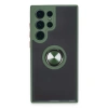 Samsung Galaxy S23 Ultra Kılıf Montreal Yüzüklü Silikon Kapak - Yeşil