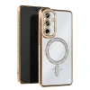 Samsung Galaxy S25 Kılıf Joke Simli Magneticsafe Kılıf - Gold