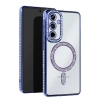 Samsung Galaxy S25 Kılıf Joke Simli Magneticsafe Kılıf - Mavi