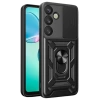 Samsung Galaxy S25 Kılıf Pars Lens Yüzüklü Silikon - Siyah