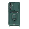 Samsung Galaxy S25 Plus Kılıf Zuma Kartvizitli Yüzüklü Silikon - Yeşil