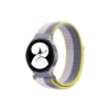 Samsung Galaxy Watch 4 Hasırlı Cırtcırtlı Kordon - Gri-beyaz