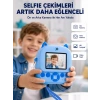 Selfie Özellikli Çocuk Fotoğraf Makinesi Mürekkepsiz Termal Baskı Teknolojisi