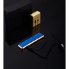 Şık Görünümlü Usb Şarjlı Rezistanslı İnce Slim Metal Çakmak (mavi)