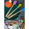 Silikon Uçlu Isıya Dayanıklı Bambu Spatula 3lü Set
