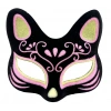 Siyah Renk Süet Kaplama Üzeri Sarı Pembe Simli Kedi Maskesi 17x14 Cm