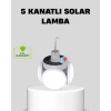 Solar Güneş Enerjili Ve Usb Şarjlı 5 Kanatlı Led Kamp Lambası