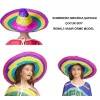 Sombrero Meksika Şapkası Renkli Örme Hasır Çocuk Boy