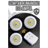 Spot Lamba Led Işık 3lü Uzaktan Kumandalı Pilli Yapışkanlı Kablosuz Yeni Nesil