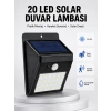Su Geçirmez Ip65 20 Led Solar Sensörlü Bahçe Ve Veranda Aydınlatma Yeni Nesil