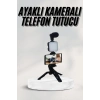 Telefon Tutucu Led Işıklı Kumandalı Mikrofon Telefon Vlog Video Kayıt