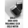 Tıraş Makinesi Sinek Kaydı Paslanmaz Çelik Taşınabilir Şarjlı