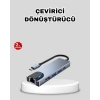 Type-c Çoklu Dönüştürücü – Alüminyum Gövde, Hızlı Veri Aktarımı Ve Şarj Desteği