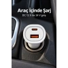 Type C Ve Usb A Çift Çıkışlı Araç Şarj Aleti
