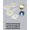 Uzaktan Kumandalı 3 Lü Kablosuz Led Spot Lamba Seti Yapışkanlı Pratik Kullanım