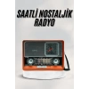 Vintage Nostaljik Radyo Aux Usb Sd Kart Girişli Şarjlı Bluetooth Bağlantılı