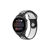 Watch 22mm Spor Delikli Kordon - Siyah-beyaz