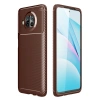 Xiaomi Mi 10t Lite Kılıf Auto Focus Karbon Kapak - Kahverengi