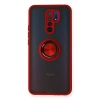 Xiaomi Redmi 9 Kılıf Montreal Yüzüklü Silikon Kapak - Kırmızı