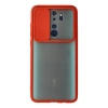 Xiaomi Redmi Note 8 Pro Kılıf Palm Buzlu Kamera Sürgülü Silikon - Kırmızı