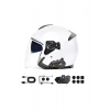 Y20 2x 1000m Telsiz Mesafeli 2 Kişi Bağlantılı Bluetooth Kask Kulaklık Fenerli İntercom