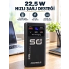 Yüksek Kapasiteli 50.000 Mah Powerbank 22,5 W Hızlı Şarj 4 Dahili Kablo Led Aydınlatma